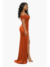 ChicSew Fancy Off Shoulder Side Slit Mermaid Soft Satin Long Bridesmaid Dresses