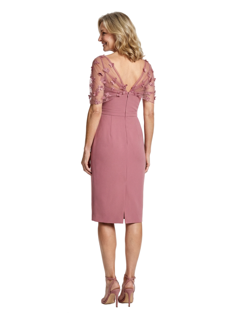 Modern Tea-Length Floral Applique Short Mother Of The Groom Dresses