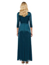 Classy 3/4 Long Sleeve Sheath Chiffon Mother Of The Bride Dress With Waist Buckle