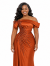 ChicSew Elegant Off Shoulder Soft Satin Long Mermaid Bridesmaid Dresses With Beading