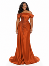 ChicSew Elegant Off Shoulder Soft Satin Long Mermaid Bridesmaid Dresses With Beading