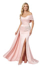 Fancy One Shoulder Ruched Mermaid Satin Maxi Prom Dress