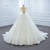 ChicSew Luxurious Illusion A-Line Lace Applique Ball Gown Wedding Dress