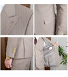Beige Casual Men's 3 pieces Suit Wide Peak Lapel Flat Tuxedo CN499