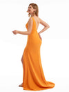 Elegant Side Split Mermaid One Shoulder Stretch Crepe Long Wedding Guest Dresses Online