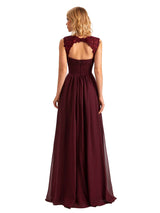 Elegant Side Slit Chiffon Spaghetti Straps A-line Long Mother of the Brides Dresses