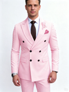 Classic 2 Piece Pink Men's Suit with Regular Fit and Sophisticated Peak Lapel