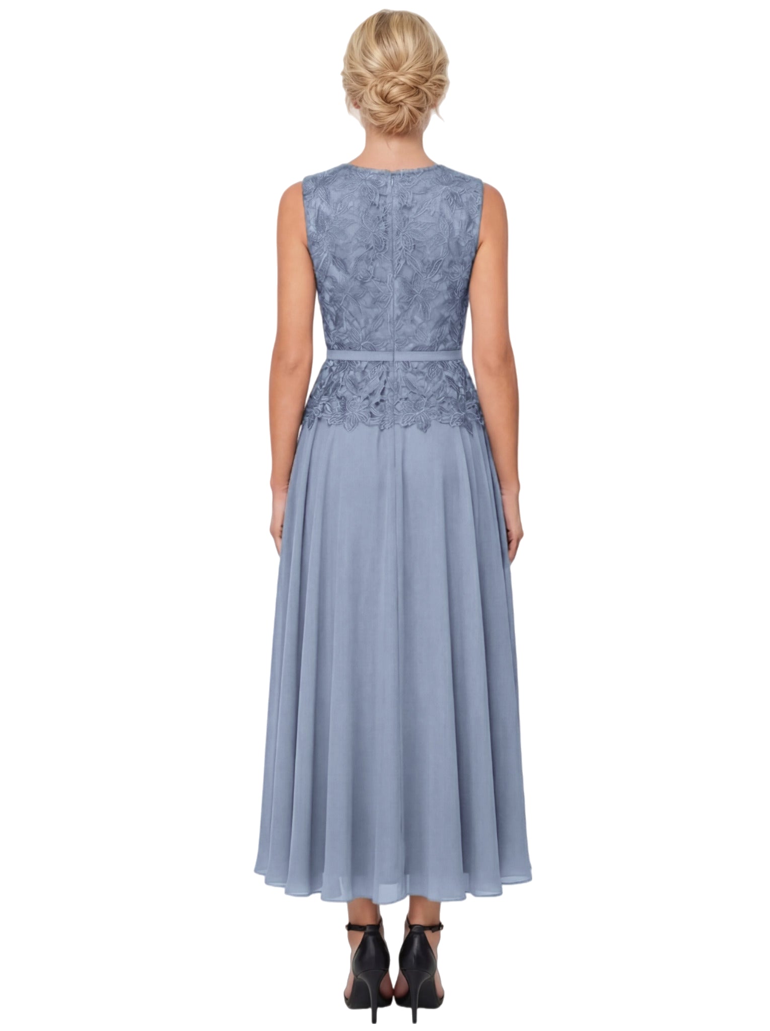 Elegant Lace Jewel Sleeveless Chiffon A-Line Mother Of The Bride Dresses