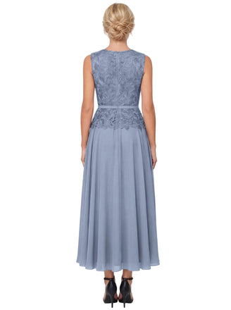 Elegant Lace Jewel Sleeveless Chiffon A-Line Mother Of The Bride Dresses