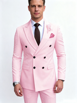 Classic 1 Piece Pink Men's Suit with Regular Fit and Sophisticated Peak Lapel