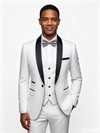 Color Blocking 1 Piece White Men's Suit with Regular Fit and Sophisticated Peak Lapel