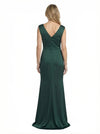 Chicsew Elegant Silky Satin V-Neck Spaghetti Straps Mermaid Maxi Mother of The Groom Dress