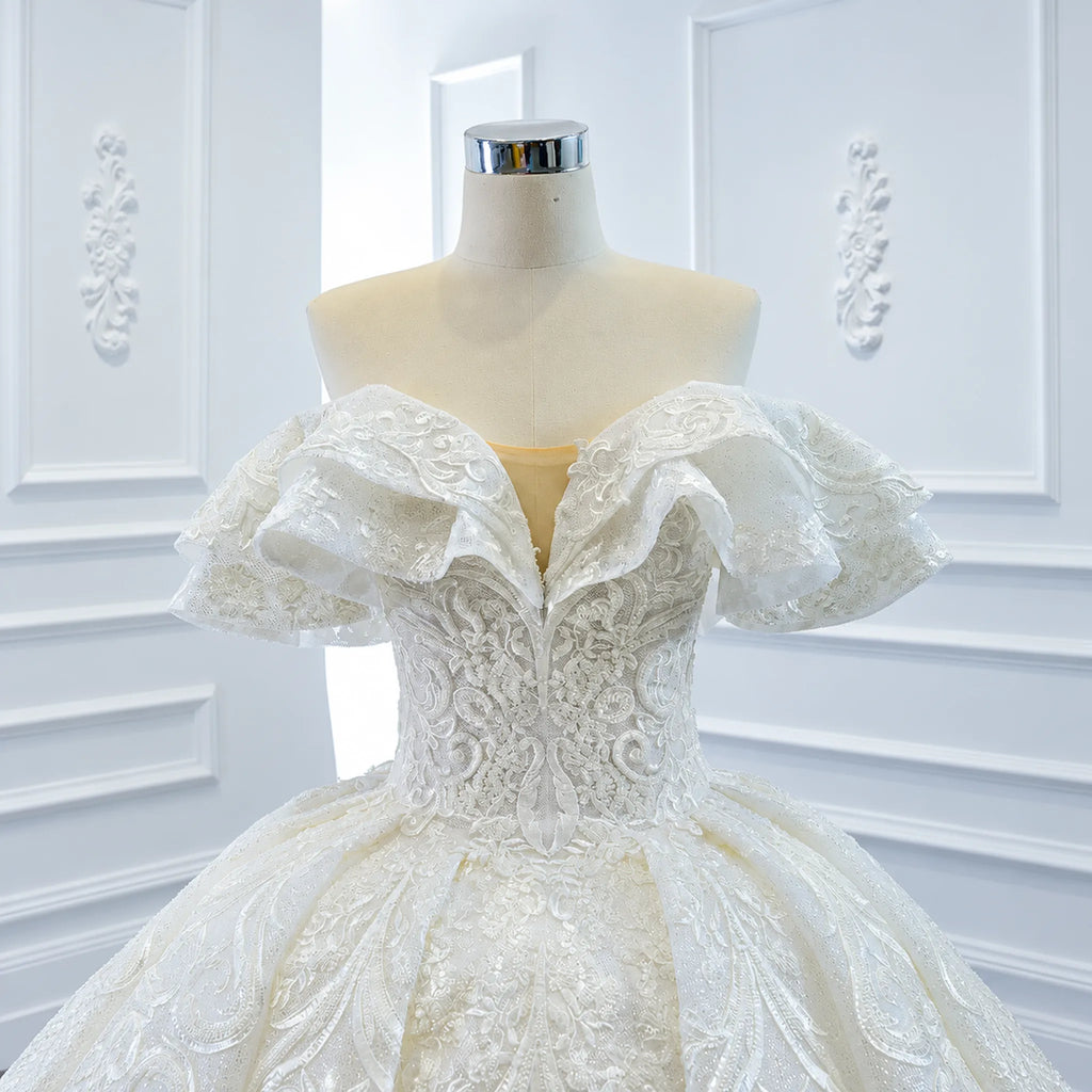 ChicSew Luxurious Off Shoulder A-Line Ball Gown Wedding Dress