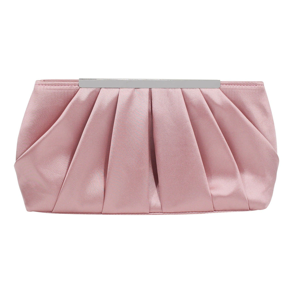 Clutch Evening Bag Elegant Pleated Satin Formal Handbag Simple Classy Purse for Women