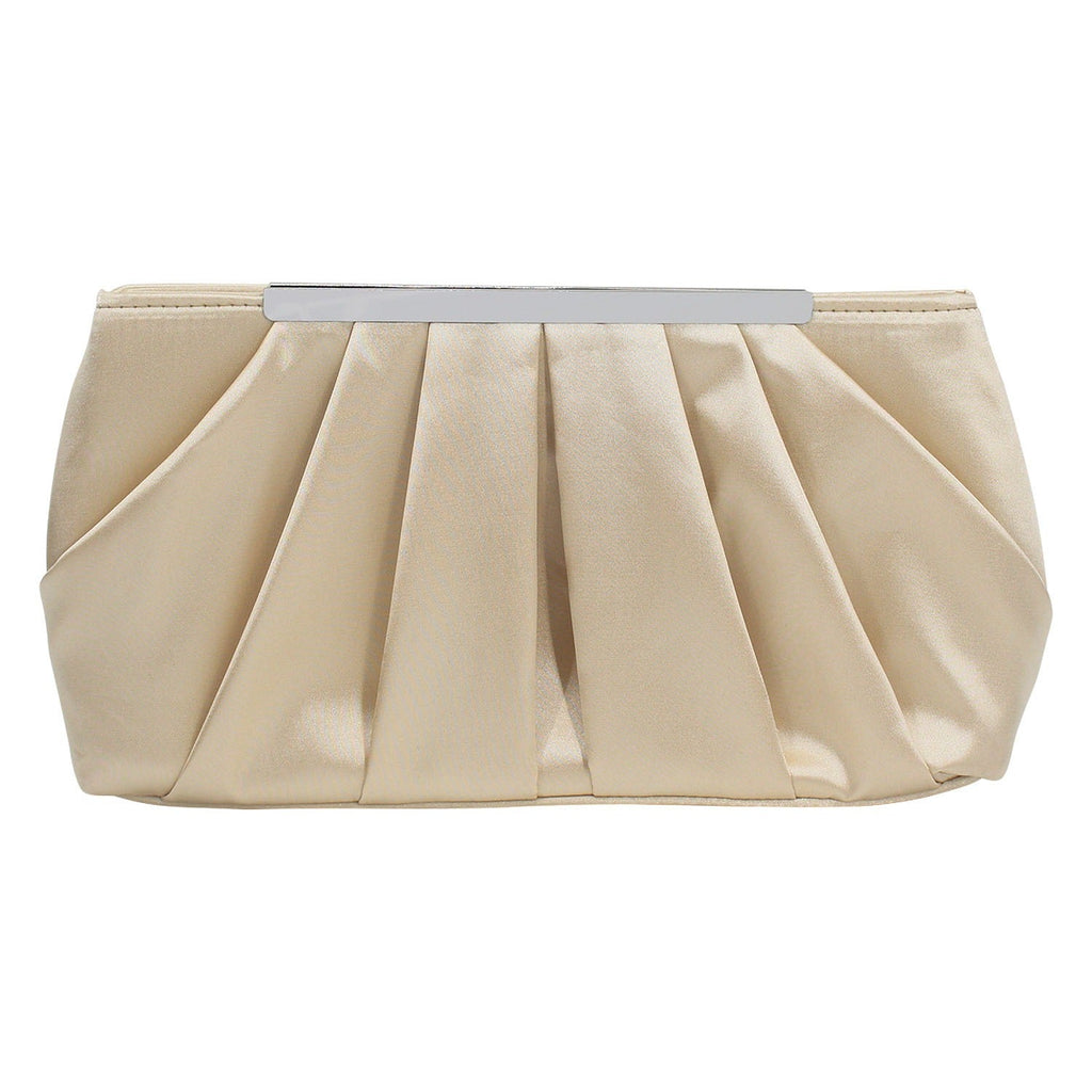 Clutch Evening Bag Elegant Pleated Satin Formal Handbag Simple Classy Purse for Women