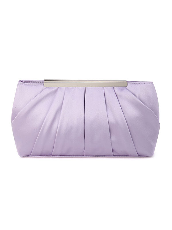 Clutch Evening Bag Elegant Pleated Satin Formal Handbag Simple Classy Purse for Women