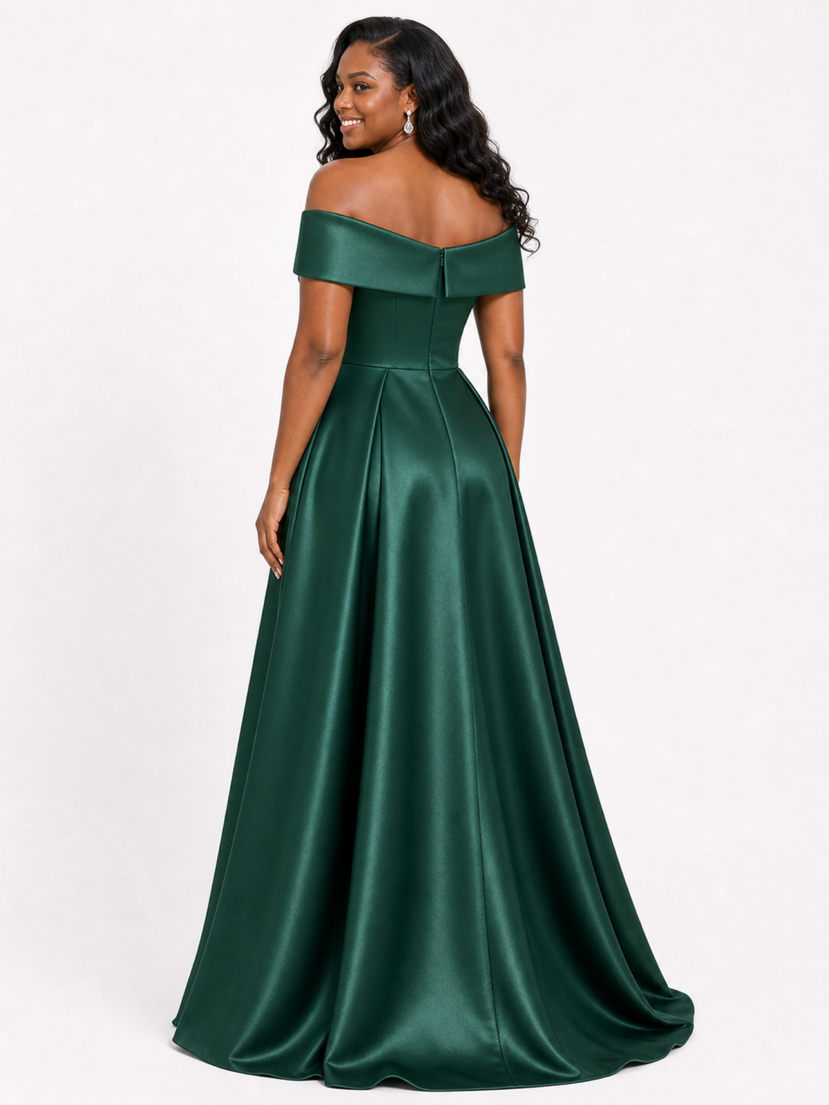 ChicSew Elegant Soft Satin Off Shoulder Floor-Length A-Line Bridesmaid Dresses