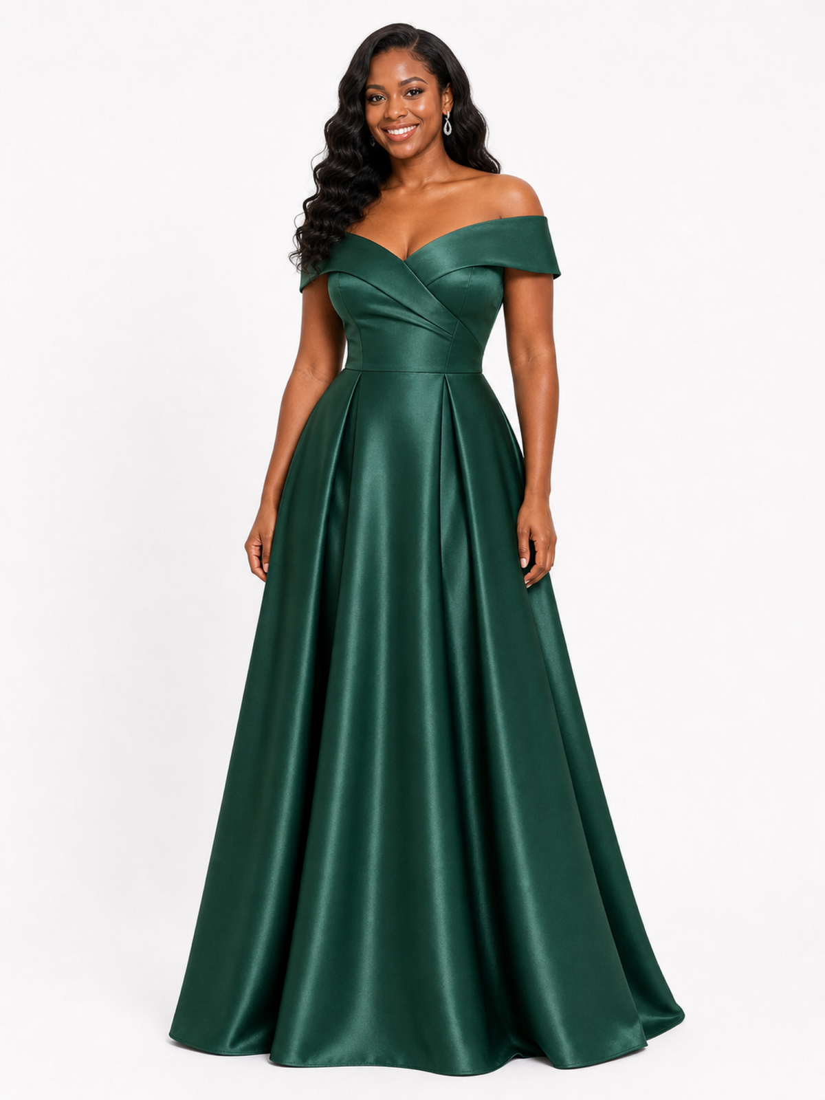 ChicSew Elegant Soft Satin Off Shoulder Floor-Length A-Line Bridesmaid Dresses