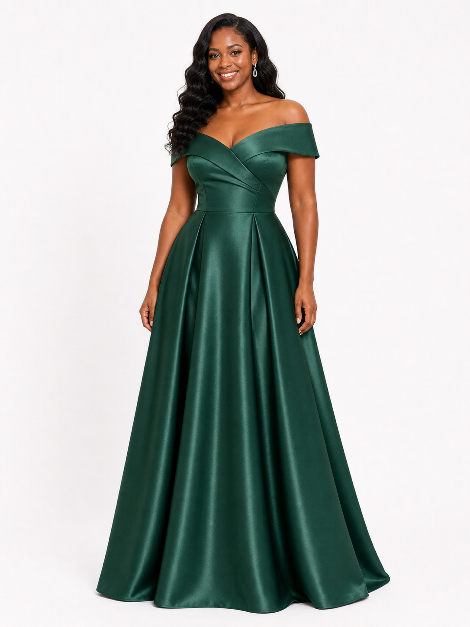 ChicSew Elegant Soft Satin Off Shoulder Floor-Length A-Line Bridesmaid Dresses