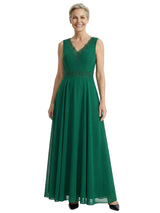 Timeless 2 Piece V-neck A-Line Chiffon Mother Of The Bride Dress With Jacket
