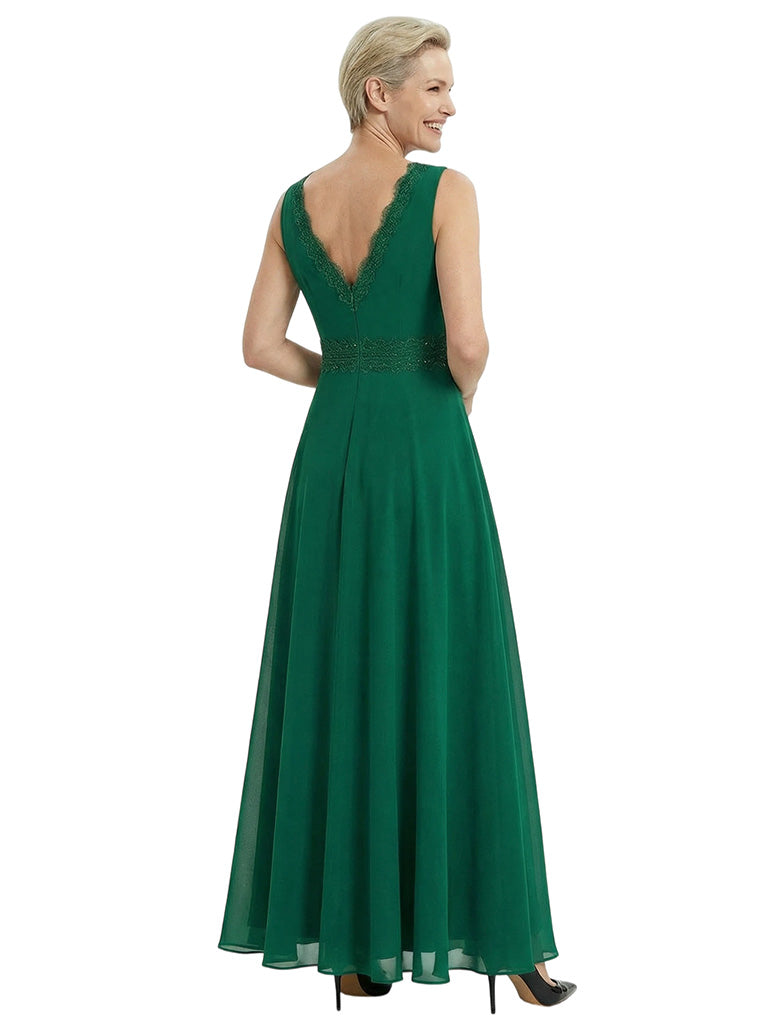 Timeless 2 Piece V-neck A-Line Chiffon Mother Of The Bride Dress With Jacket