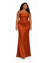 ChicSew Simple Mermaid Soft Satin Ruched Long Bridesmaid Dresses