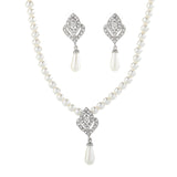 New Pearl Set NecklaceEarrings Two-piece Set for Women's Wedding Party CN34