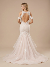Modern Cold Shoulder Mermaid Lace Maxi Long Wedding Dresses Online