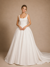 ChicSew Elegant Spaghetti Straps Satin A-Line Floor-Length Wedding Dress