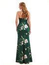 Beautiful Halter Side Slit Mermaid Floral Satin Maxi Floral Formal Dresses For Women