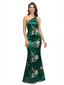 Elegant One Shoulder Mermaid Floral Satin Maxi Floral Formal Dresses For Women