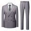 Grey Casual Men's Suit Slim Fit Double Breasted 2 Piece Business Tuxedos CN484