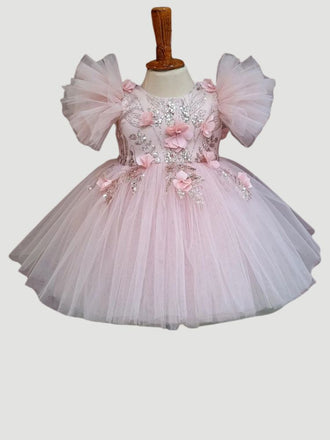 Luxurious Flower Girl Dresses Ball Gown Lace Beaded Tiers Tulle Little Kids Birthday Pageant Wedding Gowns