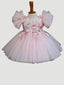 Luxurious Flower Girl Dresses Ball Gown Lace Beaded Tiers Tulle Little Kids Birthday Pageant Wedding Gowns