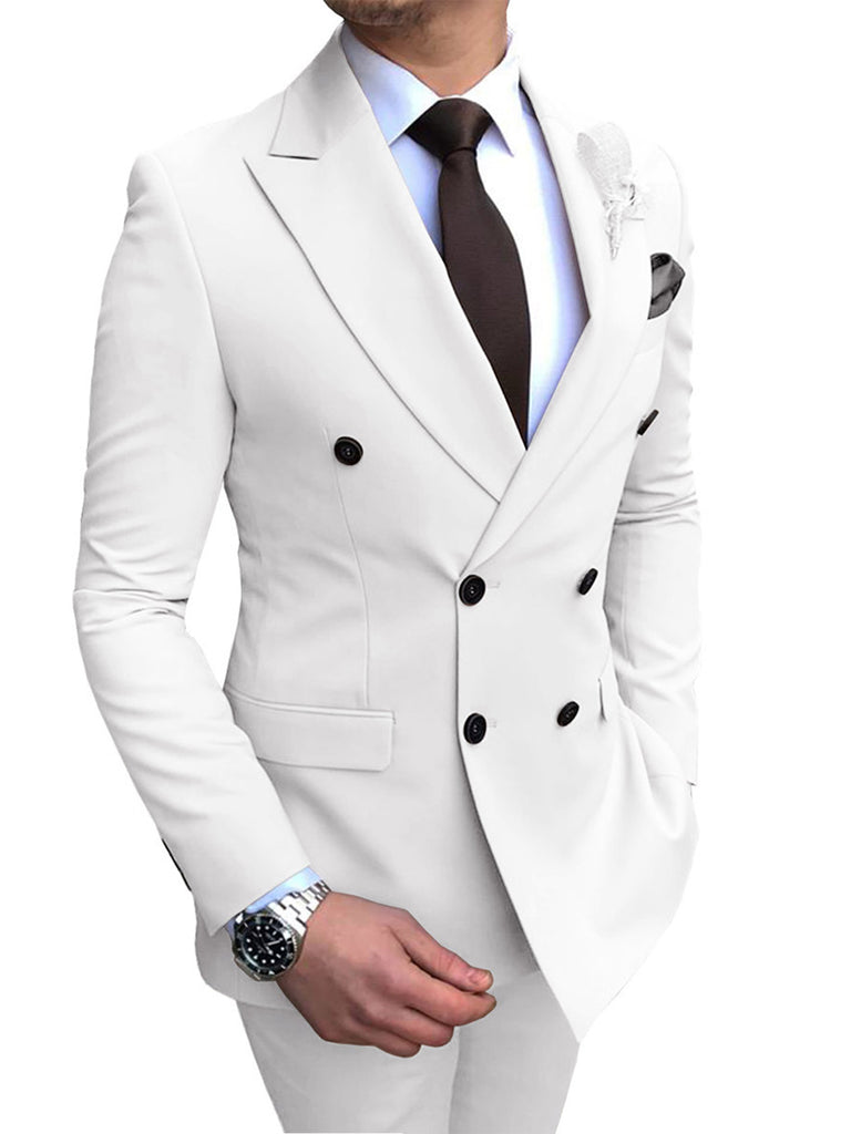 White Mens Slim Fit Suit Tuxedo 2-Piece Suits CN451
