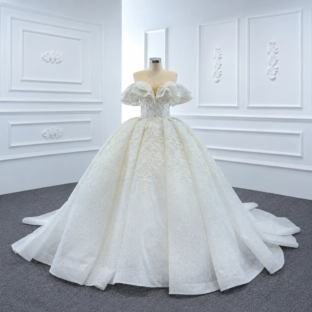 ChicSew Luxurious Off Shoulder A-Line Ball Gown Wedding Dress