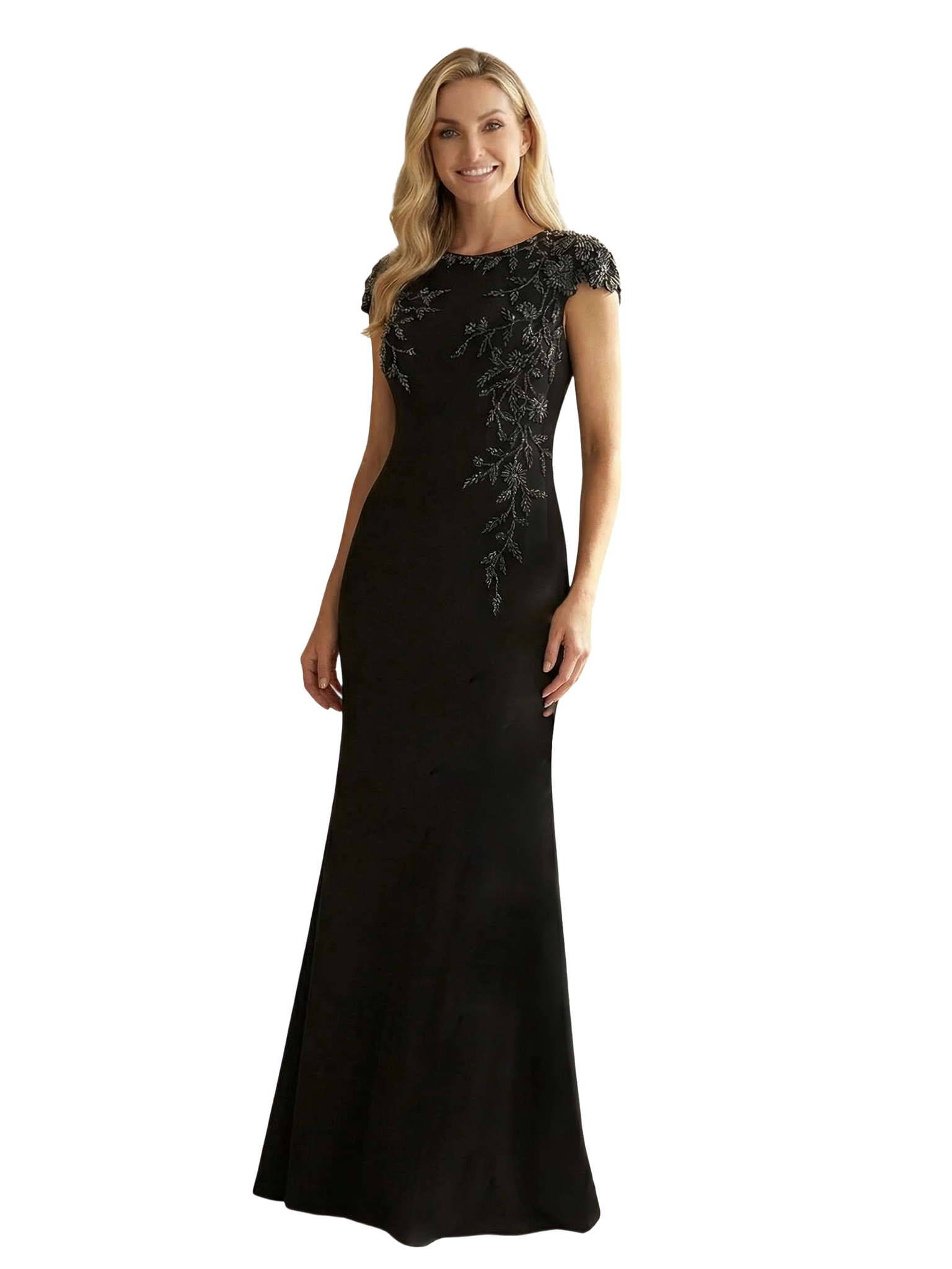 ChicSew Cap Sleeve Beaded Lace Applique Mermaid Evening Gown Mother Of The Bride Dress