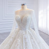 ChicSew Luxurious Beaded Illusion Ball Gown Wedding Dress With 3D Floral Applique