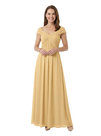 ChicSew Beautiful Off The Shoulder Ruched Chiffon A-Line Mother Of The Groom Dresses Formal Gowns