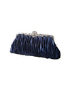 Ruched Clutch Purse Elegant Rhinestone Delicate Handbags