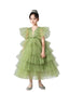 Flower Girls Elegant A-line Tulle Princess Gown for Wedding Kids Guest Dress with Train