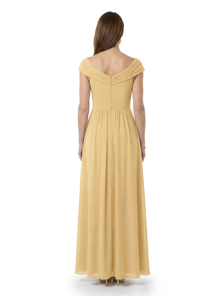 ChicSew Beautiful Off The Shoulder Ruched Chiffon A-Line Mother Of The Groom Dresses Formal Gowns