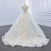 ChicSew Luxurious Beaded Illusion Ball Gown Wedding Dress With 3D Floral Applique