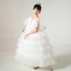 Flower Girls Elegant A-line Tulle Princess Gown for Wedding Kids Guest Dress with Train