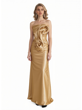 Sexy Sweetheart Silky Satin Mermaid Long Formal Evening Dresses For Women