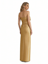 Sexy Sweetheart Silky Satin Mermaid Long Formal Evening Dresses For Women