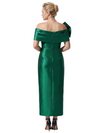 Chic Asymmetrical Neckline Ruched Satin Mermaid Dress For Mother Of The Bride