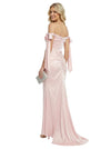 Modern Off Shoulder Sleeveless Satin Mermaid Prom Dress Floor Length Evening Gown