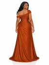 ChicSew Asymmetric Neck Ruching Mermaid Soft Satin Floor-Length Bridesmaid Dresses
