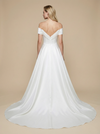 Off Shoulder Satin Side Slit Maxi Long Boning A-Line Bridal Wedding Gowns Online